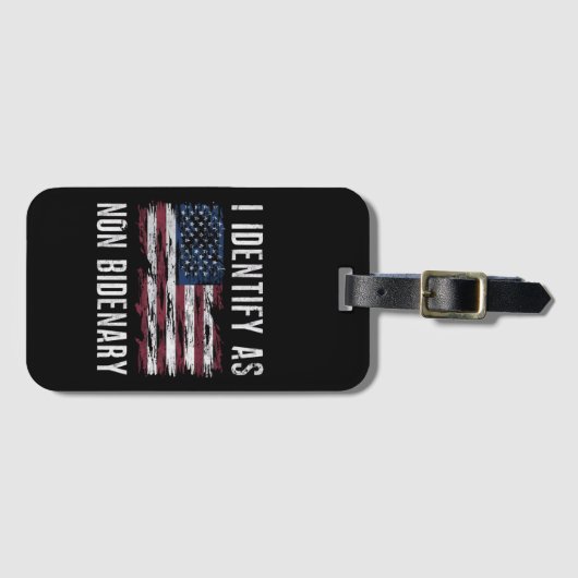 Ik identificeer me als niet-bidenary Patriot Ameri Bagagelabel (Voorkant (horizontaal))