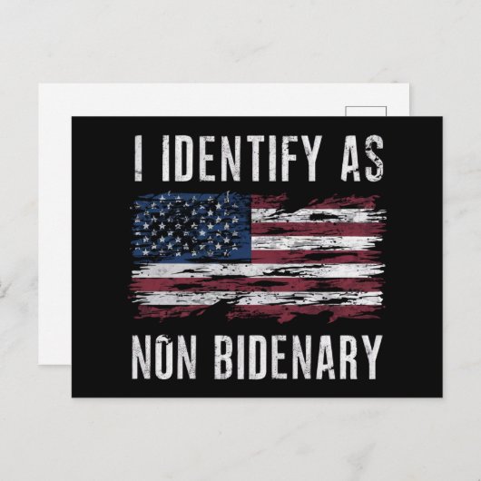Ik identificeer me als niet-bidenary Patriot Ameri Briefkaart (Voorkant / Achterkant)