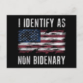 Ik identificeer me als niet-bidenary Patriot Ameri Briefkaart (Voorkant)