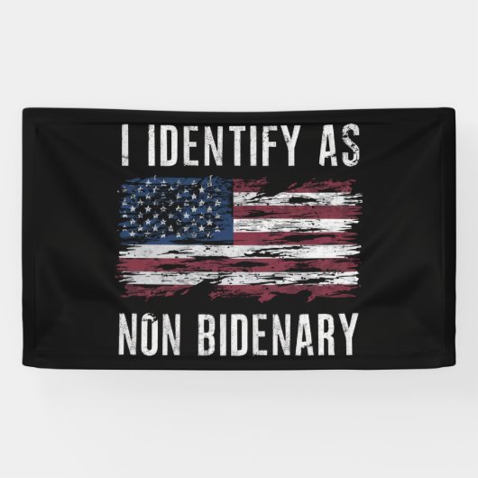 Ik identificeer me als niet-bidenary Patriot Ameri Spandoek (Horizontaal)