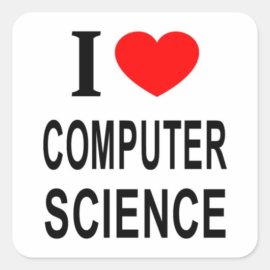 IK ❤️ INFORMATICA IK HOU VAN INFORMATICA VIERKANTE STICKER (Voorkant)