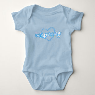 Ik inspireer in blauw met hart romper