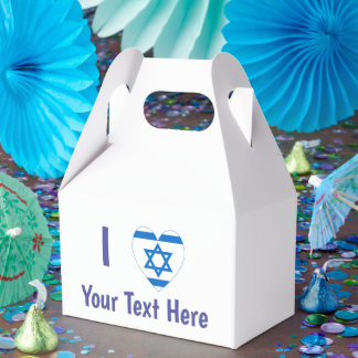 Ik (Israël Vlag Hart) Uw Tekst Blauw Bedankdoosjes