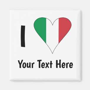 Ik (Italiaanse Vlag Hart Liefde) Jouw Tekst Magneet