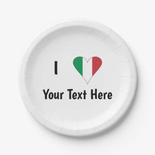 Ik (Italiaanse Vlag Hart Liefde) Jouw Tekst Papieren Bordje
