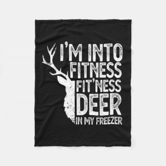 Ik jaag in fitness Deer in mijn vriezer Fleece Deken