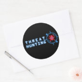 IK JAAG OP MALWARE - Rood en Blauw Ronde Sticker (Envelop)