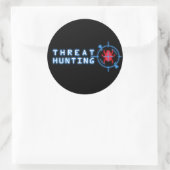 IK JAAG OP MALWARE - Rood en Blauw Ronde Sticker (Tas)