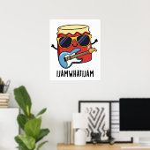 Ik Jam wat ik Jam Funny Music Pun Poster (Thuiskantoor)