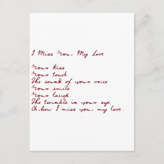 Ik juffrouw je, mijn liefdesgedicht briefkaart