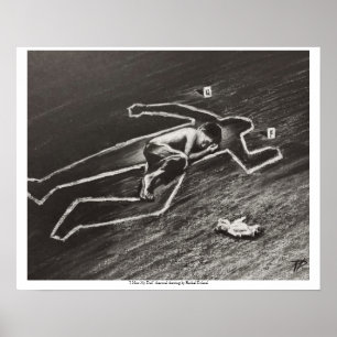 Ik juffrouw mijn vader-houtskool tekening door Rac Poster