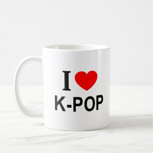 Ik ❤️ K-POP Ik HOU VAN K-POP Ik HEB EEN ZACHTE PLE Koffiemok