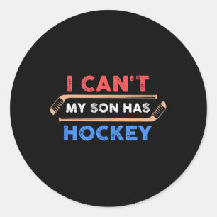 Ik kan#39; t Mijn Zoon heeft Hockey - Hockey Papa Ronde Sticker