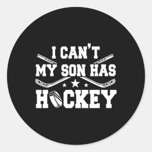 Ik kan #39; t Mijn zoon heeft hockey schaatsen spe Ronde Sticker