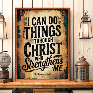 Ik kan alle dingen doen  Christelijke muurkunst Poster