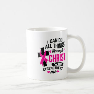 Ik kan alle dingen doen door Christus borstkanker Koffiemok