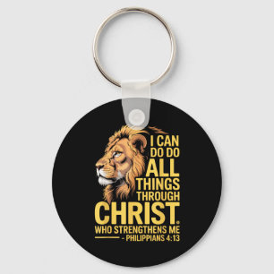 Ik kan alle dingen doen door Christus, Cross Lino  Sleutelhanger