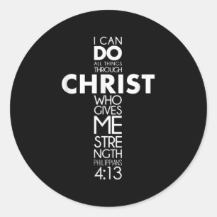 Ik kan alle dingen doen door Christus Filippenzen Ronde Sticker