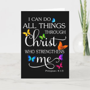 Ik kan alle dingen doen door Christus Vlinder Kuns Kaart