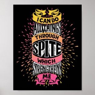 Ik kan alle dingen doen ondanks een grappige motiv poster