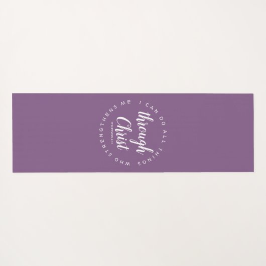 Ik kan alle dingen doen via Christ Verse Paarse Yogamat (Achterkant (horizontaal))