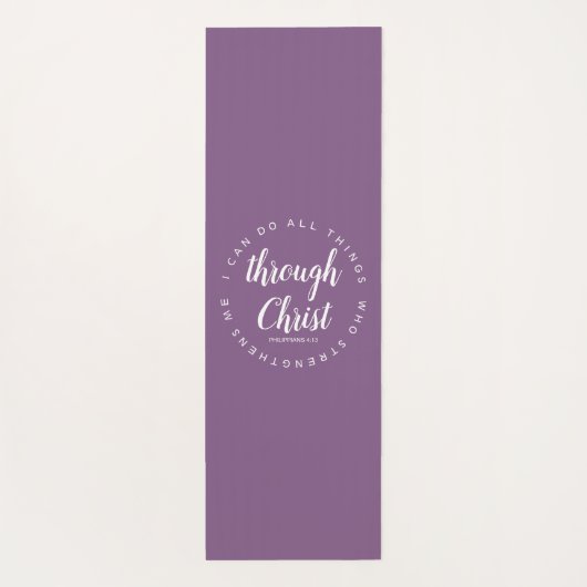 Ik kan alle dingen doen via Christ Verse Paarse Yogamat (Achterkant)