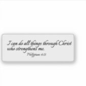 Ik kan alle dingen doen via Christus - Clear Sticker (Voorkant)
