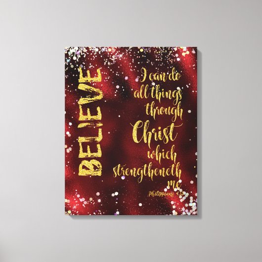 Ik kan alle dingen doen via Christus KJV Schrift Canvas Afdruk (Voorkant)