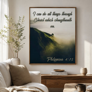 Ik kan alle dingen door Christus Berg Boom Poster