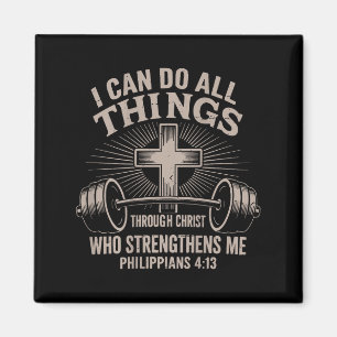 Ik kan alle dingen grappige christelijke workout g magneet