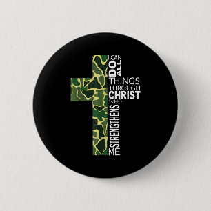 Ik kan alles doen door Christus die mij versterkt Ronde Button 5,7 Cm