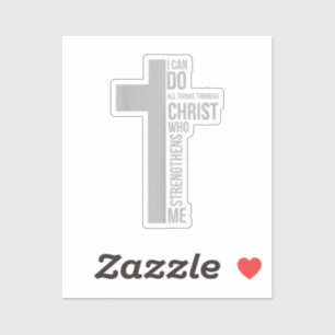 Ik kan alles doen door Christus die sterft Sticker
