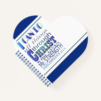 Ik kan alles doen met Christelijke Blauwe Tekst Notitieboek