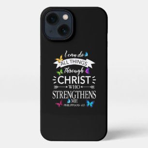 Ik kan alles doen met Christus Butterfly Art iPhone 13 Hoesje