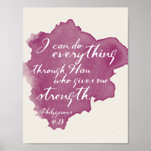 Ik kan alles doen Philippians 4:13 Kunst van de Sc Poster