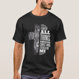 Ik kan alles doen via Christ Lion Christelijk P T-shirt