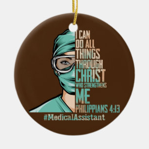 Ik kan alles doen via Christus RN Nurse Gifts Keramisch Ornament