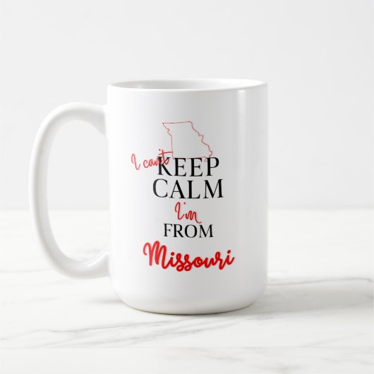 Ik kan Calm niet uit Missouri houden. Koffiemok (Links)