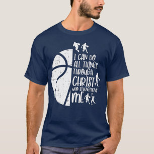 Ik kan dingen doen door Christus Basketball Christ T-shirt