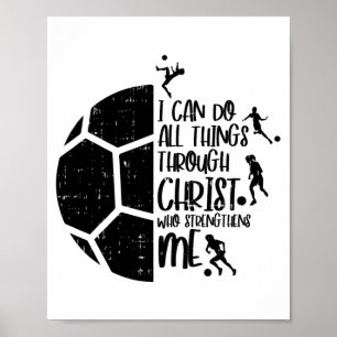 Ik kan dingen doen door Christus Voetbal Voetbal G Poster