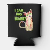 Ik kan een Brain Zombie Cat Shirt hebben Blikjeskoeler (Voorkant)