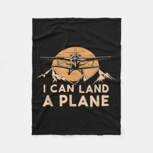 Ik kan een vliegtuig landen Vintage grappige parti Fleece Deken