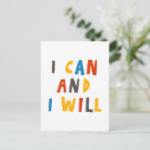 Ik kan en ik zal briefkaart (Staand voorkant)
