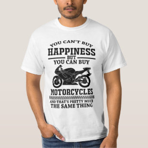 Ik kan geen geluk kopen, maar motorfietsen t-shirt