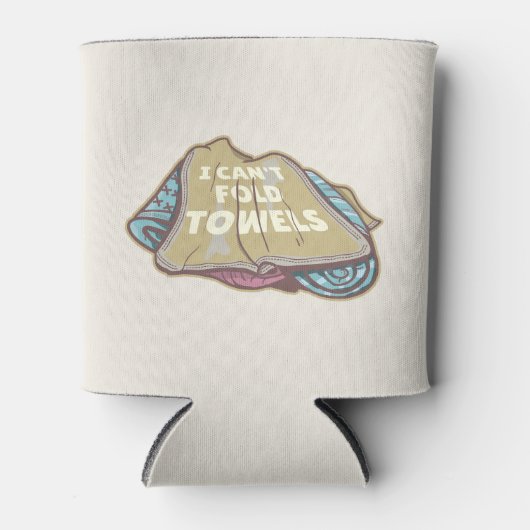 Ik kan geen handdoeken vouwen grappige wasdag blikjeskoeler (Voorkant)