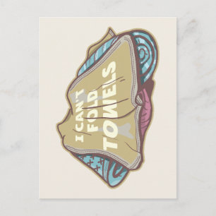 Ik kan geen handdoeken vouwen grappige wasdag briefkaart