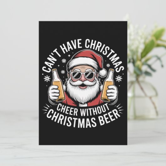 Ik kan geen kerstfeest hebben zonder kerstmis feestdagenkaart (Staand voorkant)