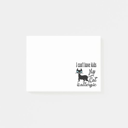 Ik kan geen kinderen krijgen, mijn kat is allergis post-it® notes (Voorkant)
