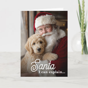 Ik kan grappige hond met Sinterklaas huisdier foto Feestdagen Kaart