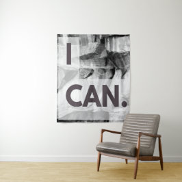 Ik kan grijze stenen rock wandkleed